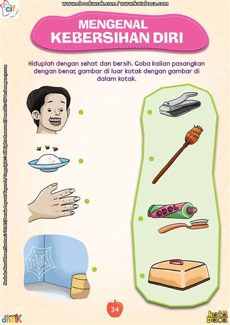 Mengenal Kebersihan Diri Pembersihan Gambar Bagian Tubuh Lembar Kerja