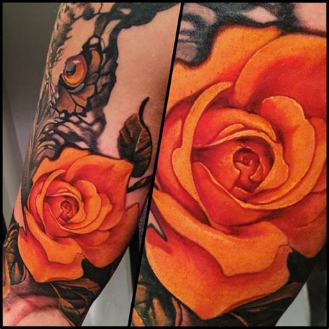 orange rose rose tattoo joshua tenneson gabrieltenneson