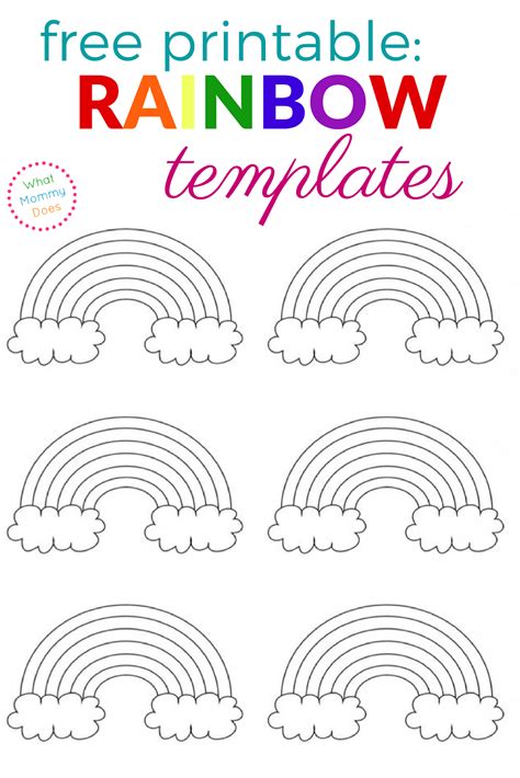 Free Printable Rainbow Templates Small Medium And Large What Mommy Does