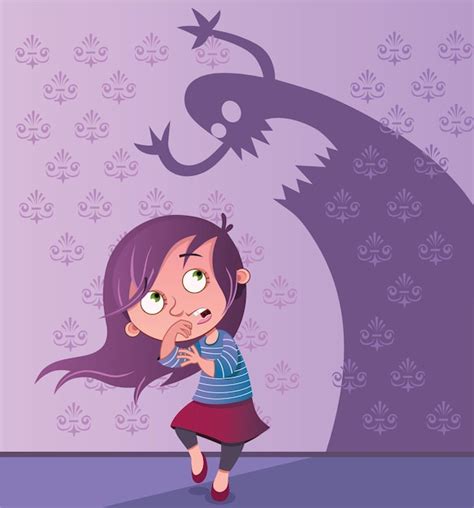 Premium Vector Cartoon Illustration Of A Scared Girl
