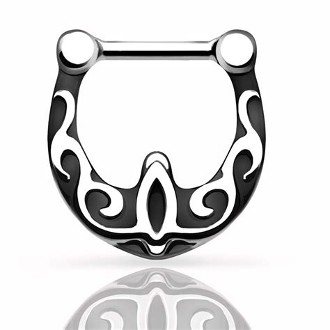 316l Stainless Steel Septum Clicker Strong Black Vine Nose Ring Jewelry Nose Piercing Nose