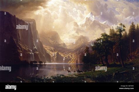Painting Art Museum Albert Bierstadt Among The Sierra Nevada Hi Res