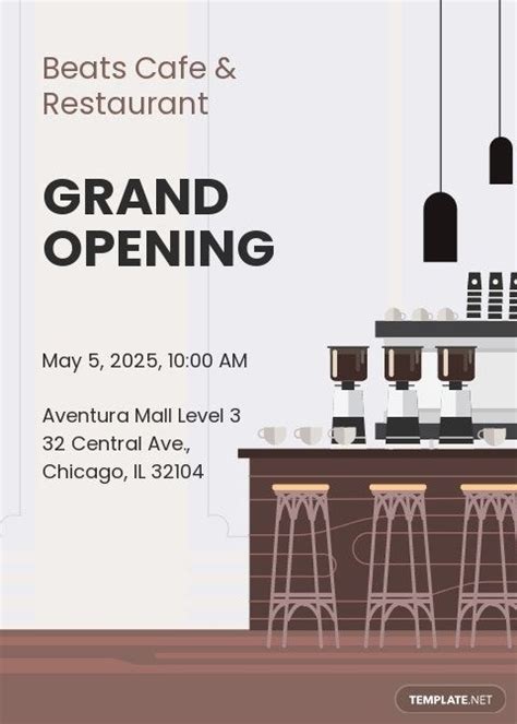 Cafe And Restaurant Opening Invitation Template Shop