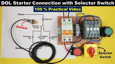 Dol Starter Connection With Auto Manual Selector Switch And Two Wire