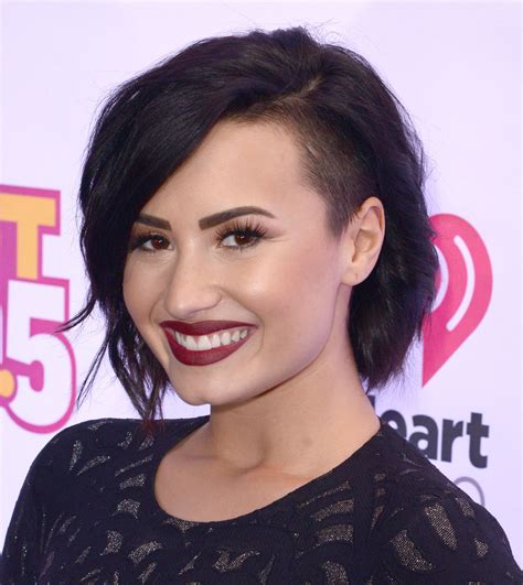 A Chocolate Bob With A Buzzed Side Every Hair Colour And Cut Demi