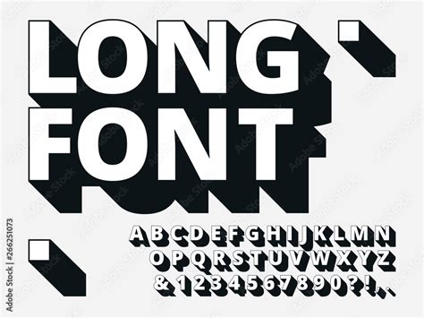 Long Shadow Font Retro Boldness 3d Alphabet Old Bold Type And Vintage