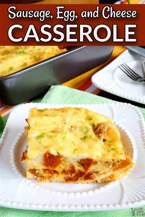 Sausage Egg And Cheese Casserole Without Bread Low Carb Yum