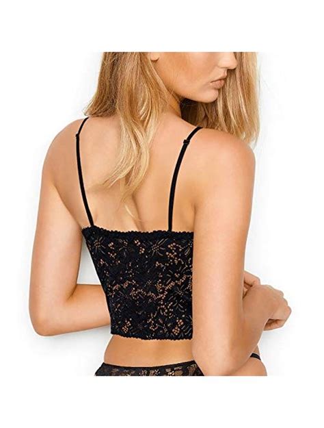 Buy Brabic Half Cami Lace Longline Bralette Padded Wirefree Bra V Neck Camisole Crop Top For