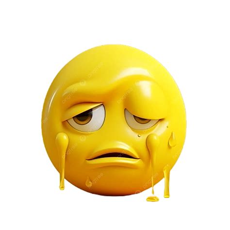 Emoji Sedih 3d Kuning Realistis, 3d, Emoji, Emoji Twitter PNG
