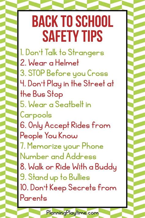 Safety Tips Every Kid Should Know Planning Playtime School Safety