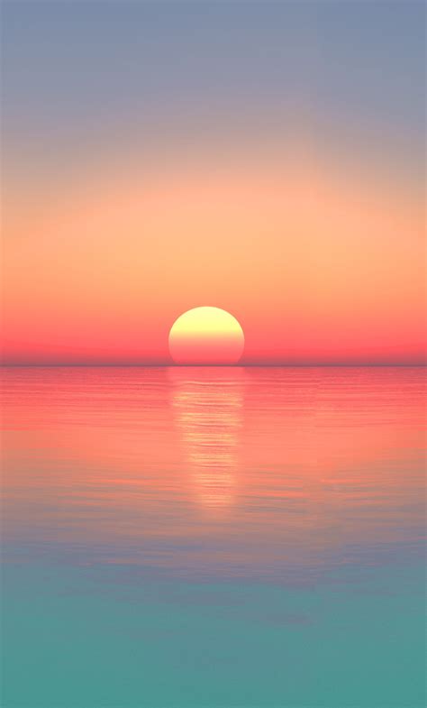 1280x2120 Calm Sunset Ocean Digital Art 5k Iphone 6 Hd 4k Wallpapers