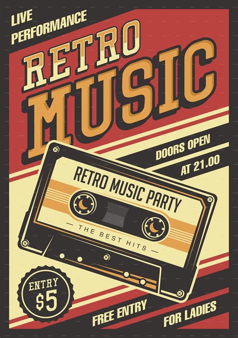 Retro Music Compact Cassette Vintage Signage Poster Poster Vintage