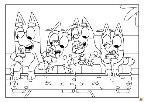 Full Page Printable Bluey Colouring Pages