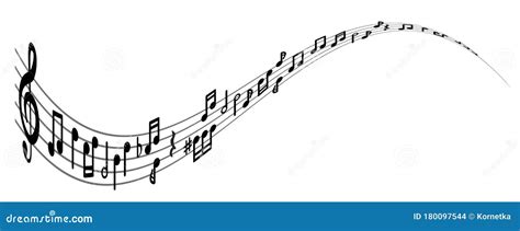Muzieknoten Op Een Muzikale Lijn Met Een Driehoekige Plaat Vector