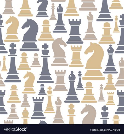 Seamless Pattern With Chess Pieces Royalty Free Vector Image