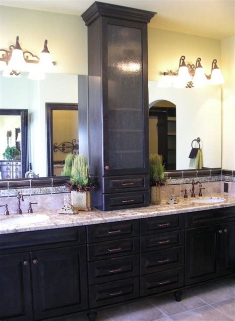 Take a look at these vanity areas to find smart ideas for your bath's grooming area. vanity with tower cabinet | Bathroom Vanities with Tower ...