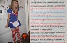captions tg halloween caps girls caption diaper sissy girl humiliation costumes boy sister dress outfits she