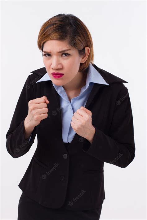 Premium Photo Angry Business Woman Ready To Fight