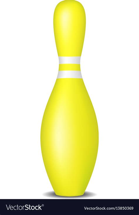 Bowling Pin In Yellow Design With White Stripes Vector Image