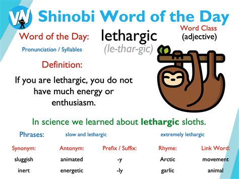 Tuesdays Shinobi Word Of The Day Vocabulary Ninja