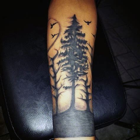 70 Pine Tree Tattoo Ideas For Men Wood In The Wilderness Pine Tree