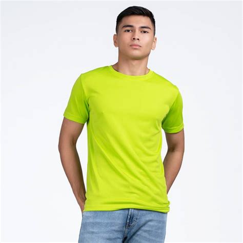 Boxy Microfiber Round Neck Plain T Shirt Apple Green