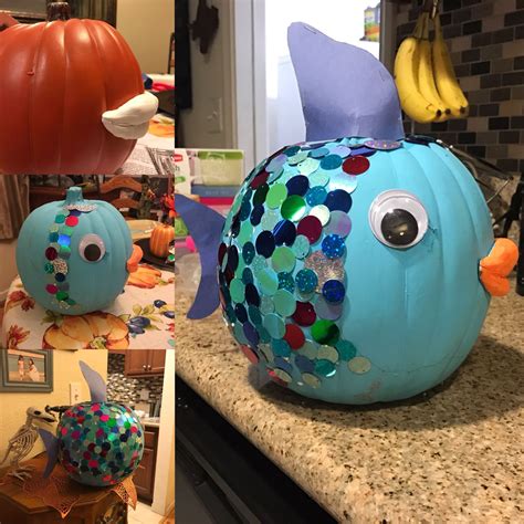 Rainbow Fish Pumpkin Decoration Pumpkin Decorating Pumpkin Books