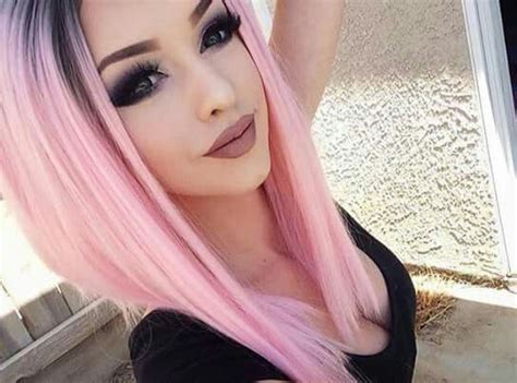 Beautiful Girl With Prettypink Hair Colour And Fiercely