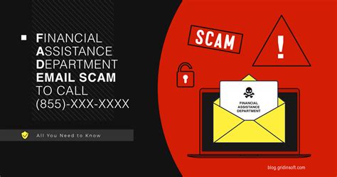 Financial Assistance Department Email Scam To Call 855 Xxx Xxxx Gridinsoft Blogs