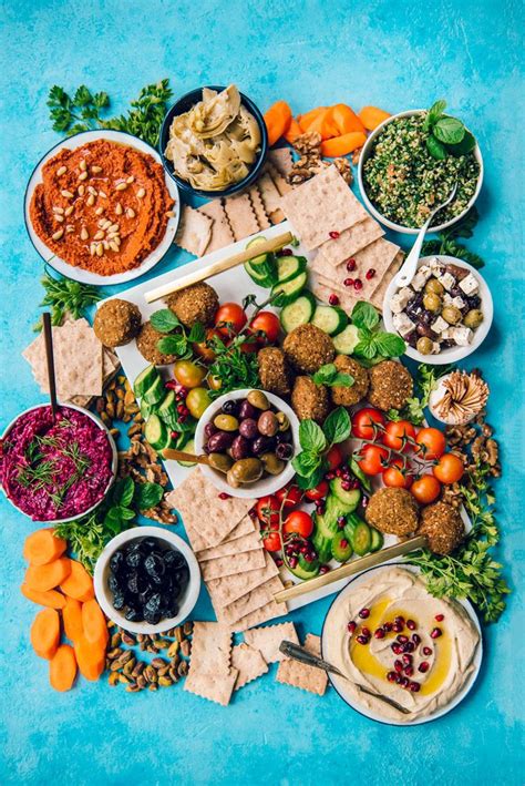 Delicious Vegetarian Mezze Platter With Hummus Falafel And More