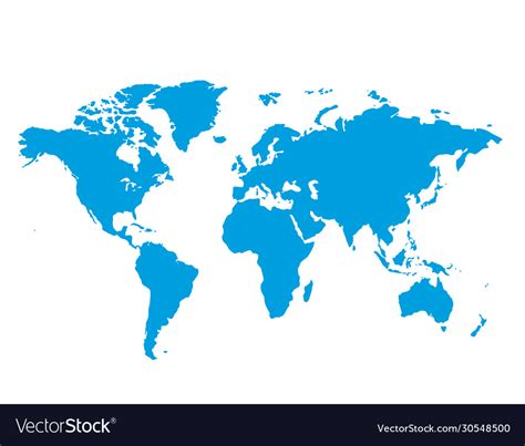 Blue Similar World Map Blank For Infographic Vector Image