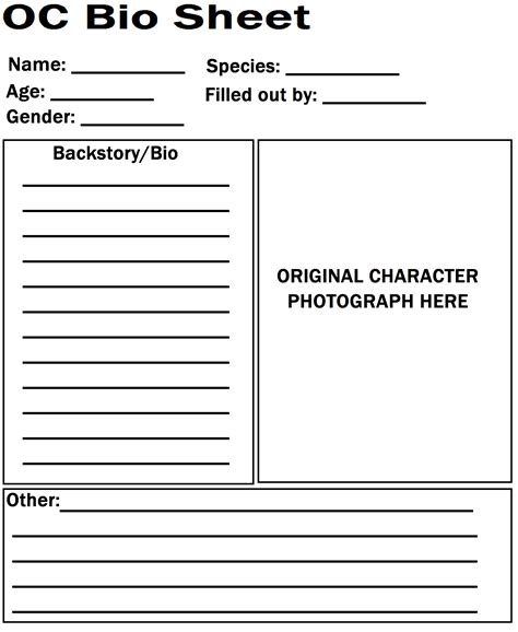 Character Profile Template For Comics