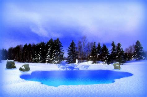 Winter Pond Hd Wallpaper Background Image 2880x1900