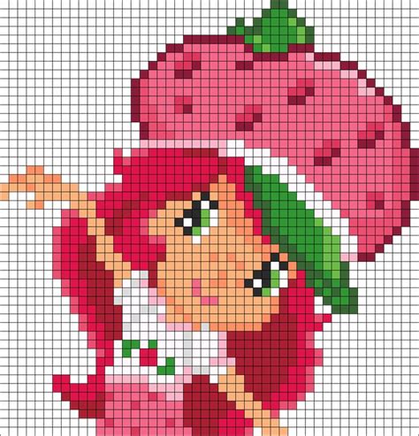 Strawberry Shortcake Kandi Pattern Perler Beads Cross Stitch Art
