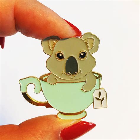 Koala Tea Enamel Pin By Kitschy Delish