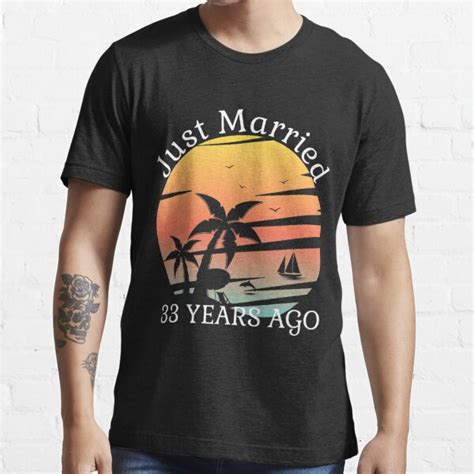 33rd Wedding Anniversary Cruise Just Married 33 Years T Shirt For