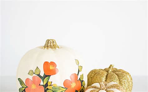 Easy Halloween Diy Glitter And Floral Pumpkins Pottery Barn