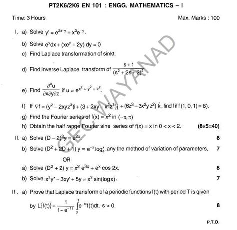 Each previous year question paper also have detailed solution in pdf file. Kannur University Previous Question Papers B. tech - 2020 ...