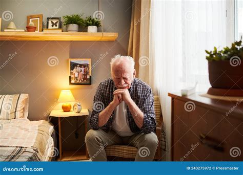 Senior Man Resting In Armchair Stock Photo Image Of Upset Relaxation