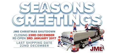 CHRISTMAS HOLIDAY CLOSURE – JME Ltd
