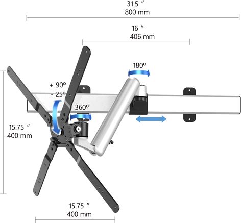 Full Motion Rotating Tv Wall Mount Spring Arm W Two Orientations
