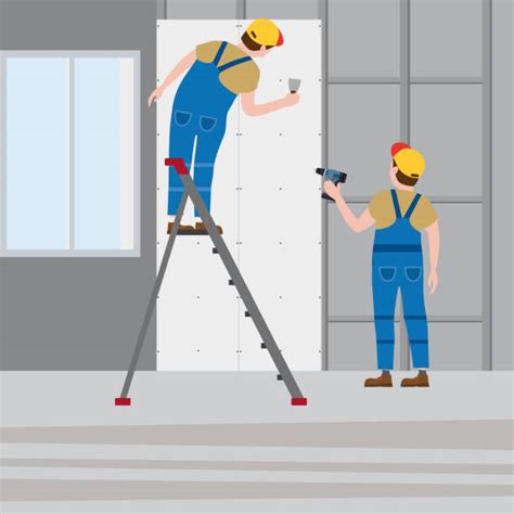 Best Drywall Installation Illustrations Royalty Free Vector Graphics