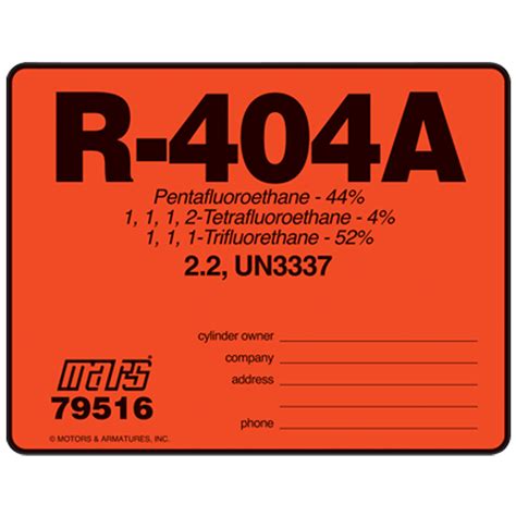 Mars Refrigerant Id Labels R 404a 10 Pk 79516