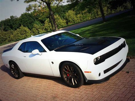Dodge Challenger Hellcat White With A Black Hood Hellcat Challenger