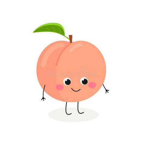 Vector Illustration Of Cute Cartoon Peach Stock Vector Illustration