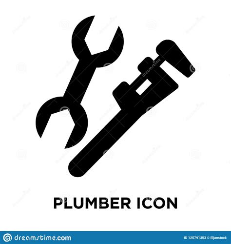 Plumber Icon In Monochrome Style Isolated On White Background Plumbing