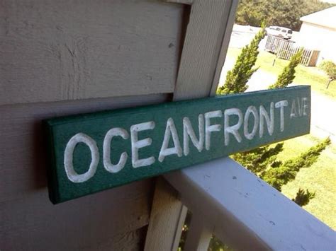 Rustic Beach Sign Oceanfront Ave Handpainted Etsy