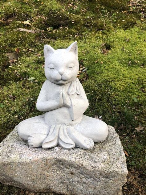 Cement Cat Statue Buddha Cat Statue Zen Cat Statue Meditating Cat