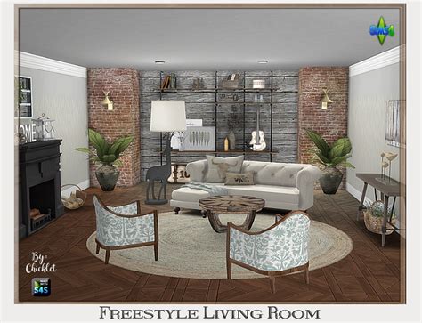 Sims 4 Ccs The Best Freestyle Living Room By Chicklet