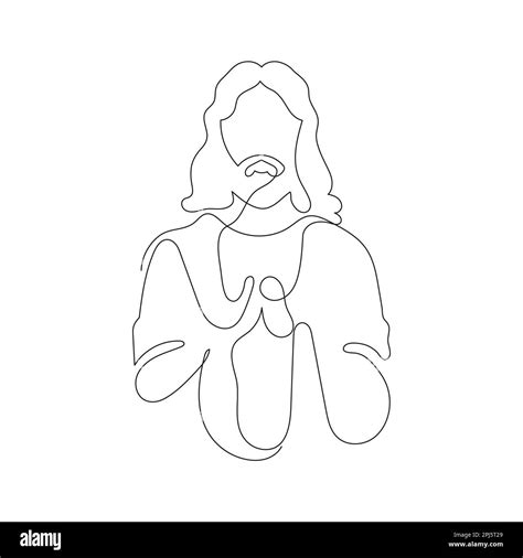Continuous Line Drawing Of Jesus Christ Son Of God Biblical Easter